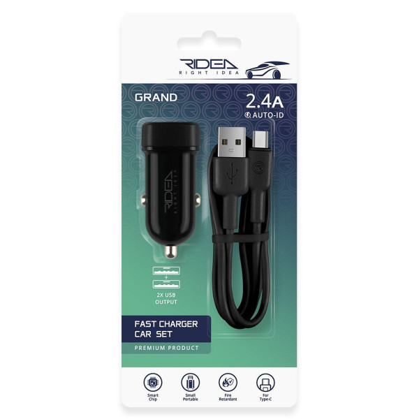 Автомобильное зарядное устройство Ridea RCC-21212 Grand Type-C 2USB 2.4 A