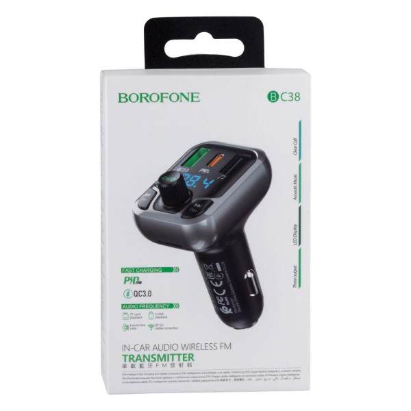 FM-трансмітер Borofone BC38 Flash Energy PD20W+QC3.0