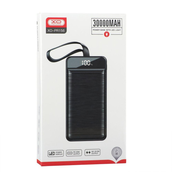Універсальна Мобільна Батарея XO PR156 QC22.5W PD20W 30000 mAh