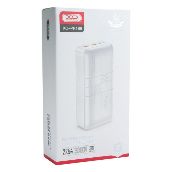 Універсальна Мобільна Батарея XO PR189 PD20W+QC22.5W 30000 mAh