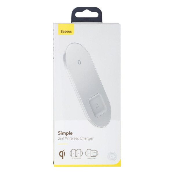 Бездротовий Зарядний Пристрій Baseus Simple 2in1 For Phones+Pods 15W WXJK 3.0A