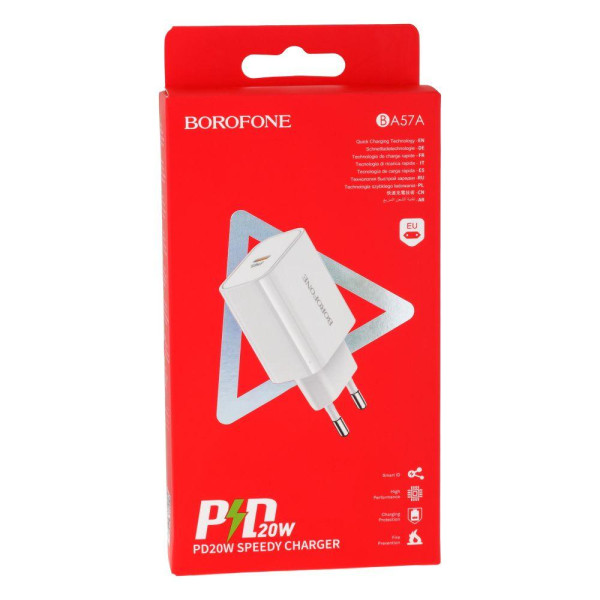 Мережевий Зарядний Пристрій Borofone BA57A PD 20W 3А