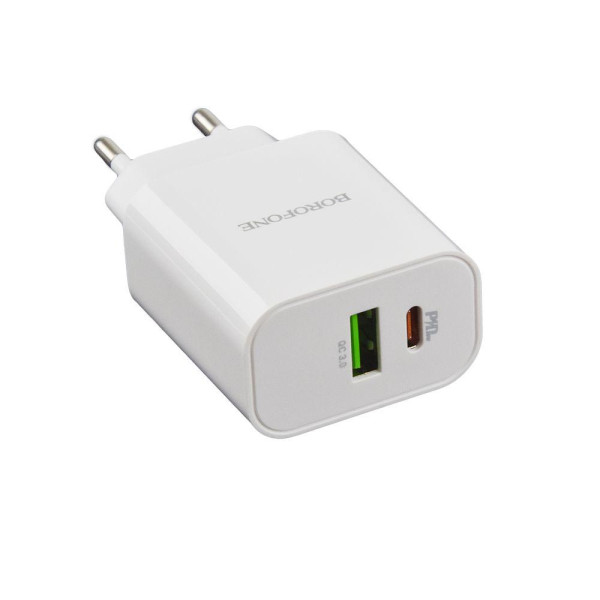 Сетевое Зарядное Устройство Borofone BA55A dual port PD20W+QC3.0