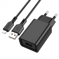 Мережевий Зарядний Пристрій Borofone BA68A Lightning 1USB 2.1A