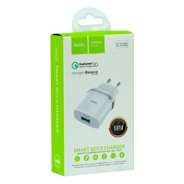 Сетевое зарядное устройство Hoco C12Q QC 3.0