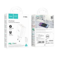 Сетевое Зарядное Устройство Hoco C108A Leader PD35W/QC Type-C to Lightning