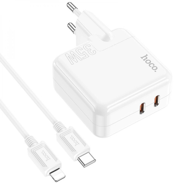Сетевое зарядное устройство Hoco C110A Lucky PD/QC 35W Type-C to Lightning