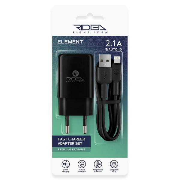 Сетевое Зарядное Устройство Ridea RW-11311 Element Lightning 2.1 A