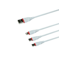Кабель USB Borofone BX17 3-in-1 IP+Micro+Type-C