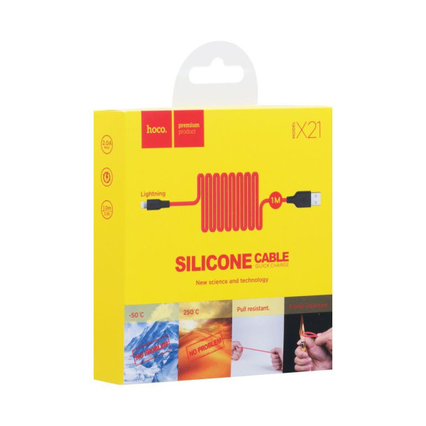 Кабель USB Hoco X21 Silicone Lightning