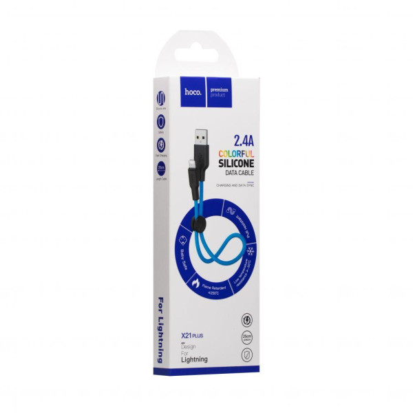 Кабель USB Hoco X21 Plus Silicone Lightning 0.25m