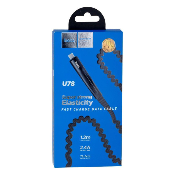 Кабель USB Hoco U78 Cotton Micro 2.4A 1.2m
