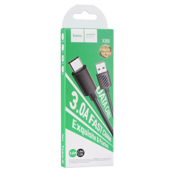 Кабель USB Hoco X88 Gratified Type C 3A