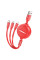 Кабель USB Hoco X75 Double-pull 3-in-1 IP+Type-C+Micro 2A