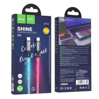 Кабель USB Hoco U112 Shine PD20W Type-C to Lightning LED