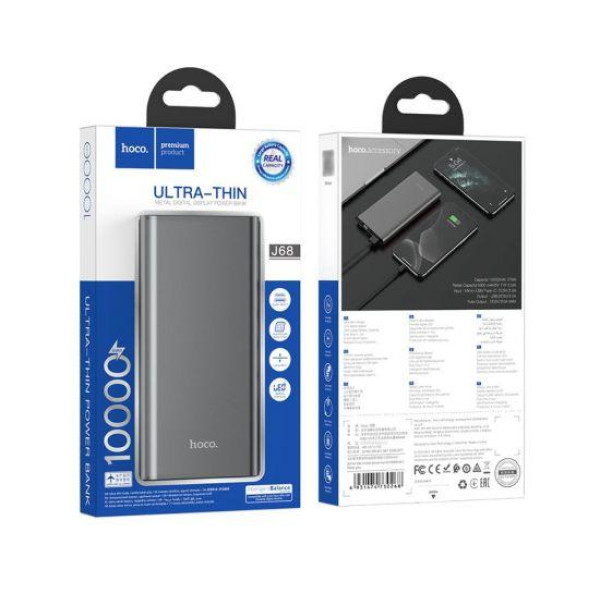 Зовнішній акумулятор (Power bank) Hoco J68 10000mAh (Сірий)