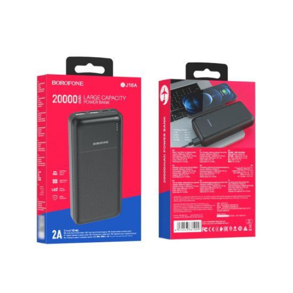 Зовнішній акумулятор (Power bank) Borofone BJ16A 20000mAh (Чорний)