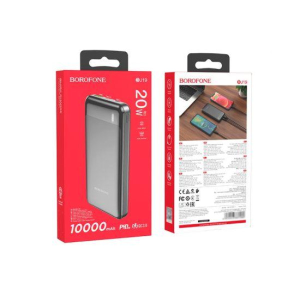 Зовнішній акумулятор (Power bank) Borofone BJ19 PD20W+QC3.0 10000mAh (Чорний)
