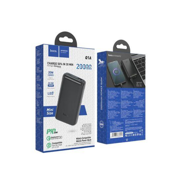 Зовнішній акумулятор (Power bank) Hoco Q1A 20000 mAh (Чорний)
