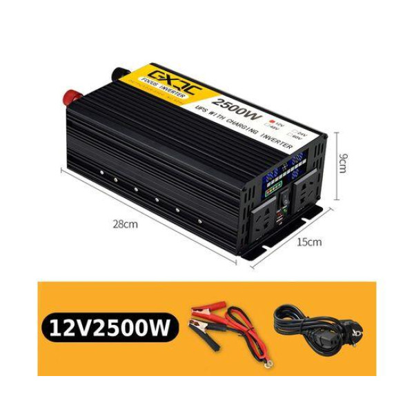Інвертор GXQC SFX-1000W | 2500W DC 12V - AC 220V з функцією заряджання акумулятора