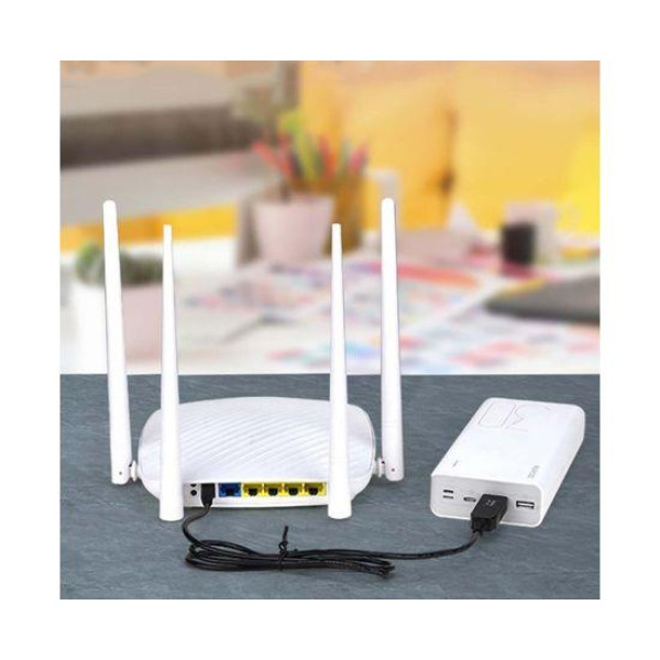 Кабель USB для роутера з перетворювачем напруги 5V-9V USB - DC 5.5x2.1 0.5A 1m (Чорний)