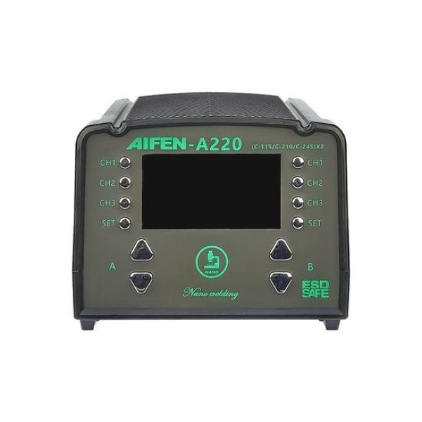Паяльна станція прецизійна Aifen A220 (2 паяльники стандарту JBC 210 та 245, 6 каналів пам'яті, 350W, 100C - 450C)