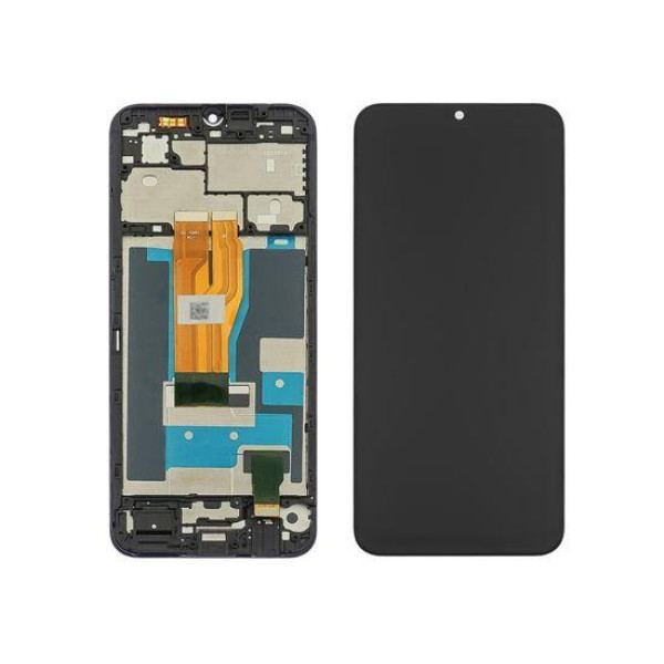 Дисплей для Realme C33 з сенсорним склом в рамці (Чорний) Оригінал Китай