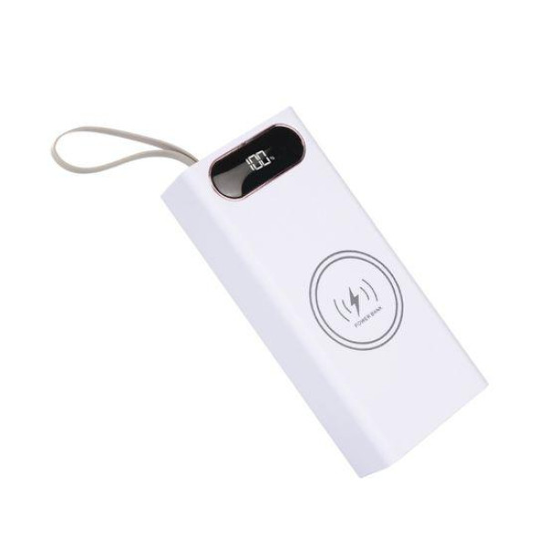 Корпус Multi-powerbank L16 під елементи 18650 (до 16 шт) 22.5+15W з бездротовою зарядкою та ліхтарем (Білий)