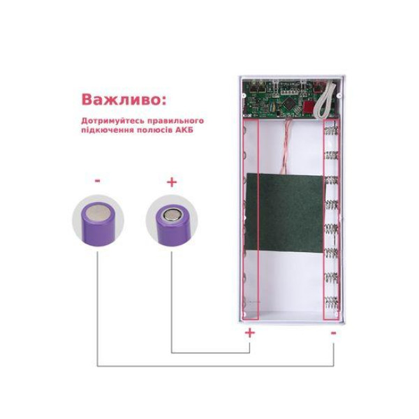Корпус Multi-powerbank L16 під елементи 18650 (до 16 шт) 22.5+15W з бездротовою зарядкою та ліхтарем (Білий)