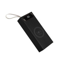 Корпус Multi-powerbank L16 під елементи 18650 (до 16 шт) 22.5+15W з бездротовою зарядкою та ліхтарем (Чорний)