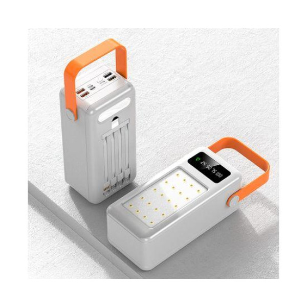 Корпус Multi-powerbank S21 під елементи 18650 (до 21 шт) 22.5W з ліхтарем (Білий)