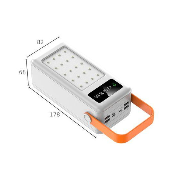 Корпус Multi-powerbank S21 під елементи 18650 (до 21 шт) 22.5W з ліхтарем (Білий)