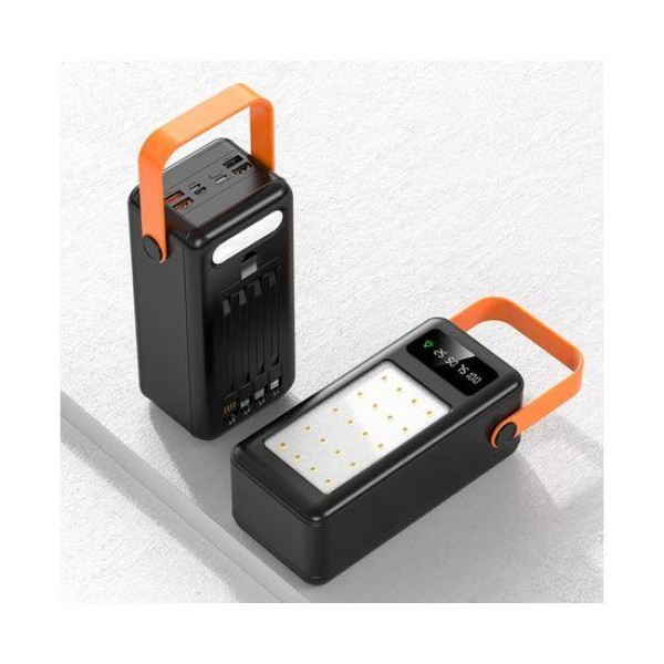 Корпус Multi-powerbank S21 під елементи 18650 (до 21 шт) 22.5W з ліхтарем (Чорний)