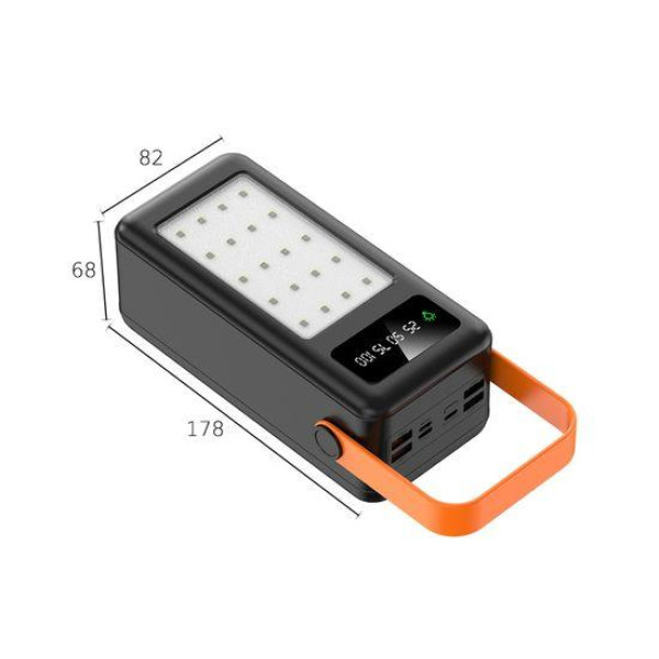 Корпус Multi-powerbank S21 під елементи 18650 (до 21 шт) 22.5W з ліхтарем (Чорний)