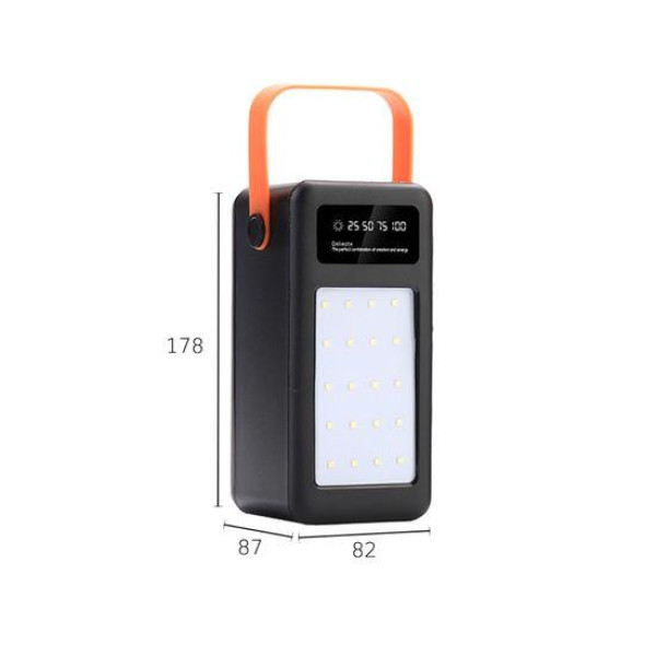Корпус Multi-powerbank S28 під елементи 18650 (до 28 шт) 22.5W з ліхтарем (Чорний)