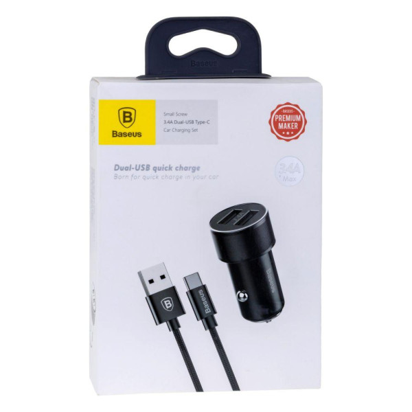 Автомобільний Зарядний Пристрій Baseus Small Screw TZXLD-B Type-C 3,4A