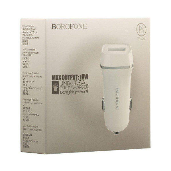 Автомобільний Зарядний Пристрій Borofone BZ1 QC 3.A