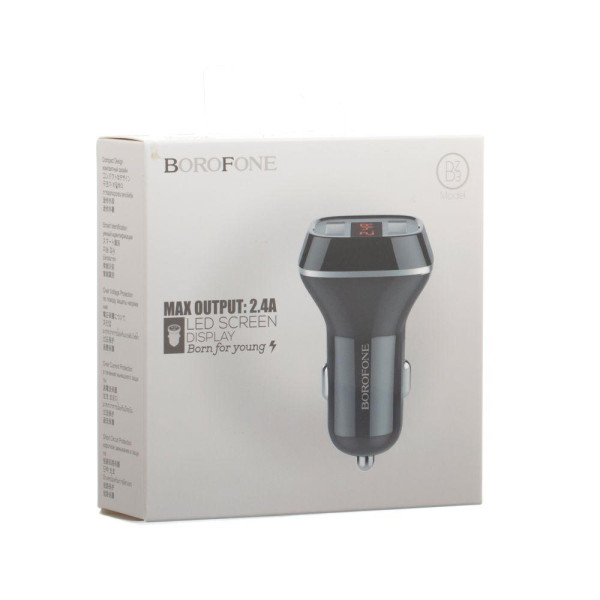 Автомобільний Зарядний Пристрій Borofone BZ3 LED 2 USB 2.4A