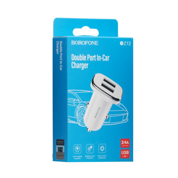 Автомобільний Зарядний Пристрій Borofone BZ12 2.4A 2 USB