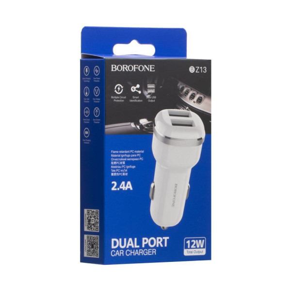 Автомобільний Зарядний Пристрій Borofone BZ13 2USB 2.4A 12W