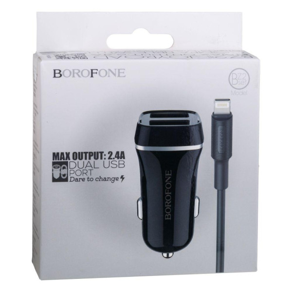 Автомобільний Зарядний Пристрій Borofone BZ2 Lightning 2 USB 2.4A