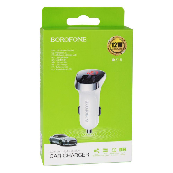 Автомобільний Зарядний Пристрій Borofone BZ15 2USB 2.4A