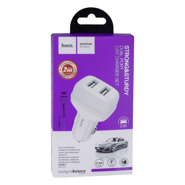Автомобільний Зарядний Пристрій Hoco Z36 Lightning 2USB