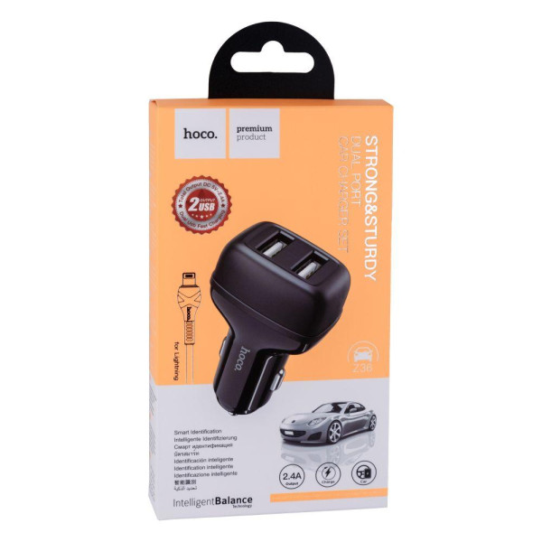 Автомобільний Зарядний Пристрій Hoco Z36 Lightning 2USB