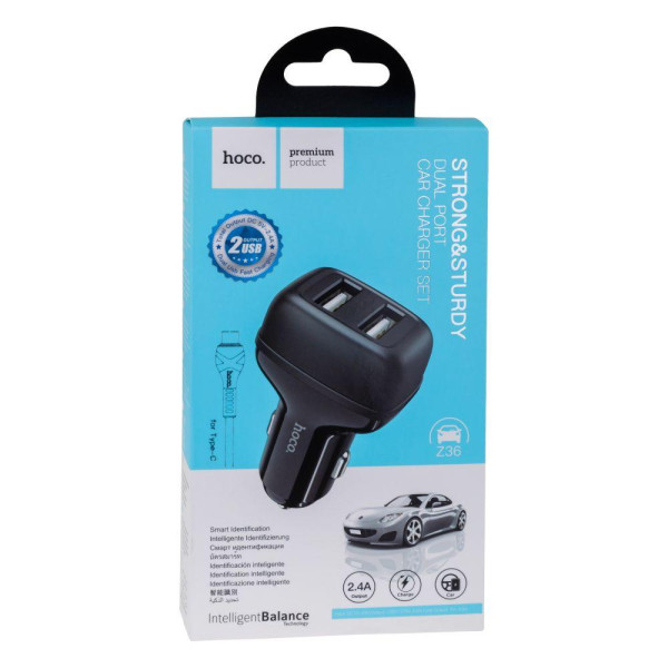 Автомобільний Зарядний Пристрій Hoco Z36 Type-C 2USB