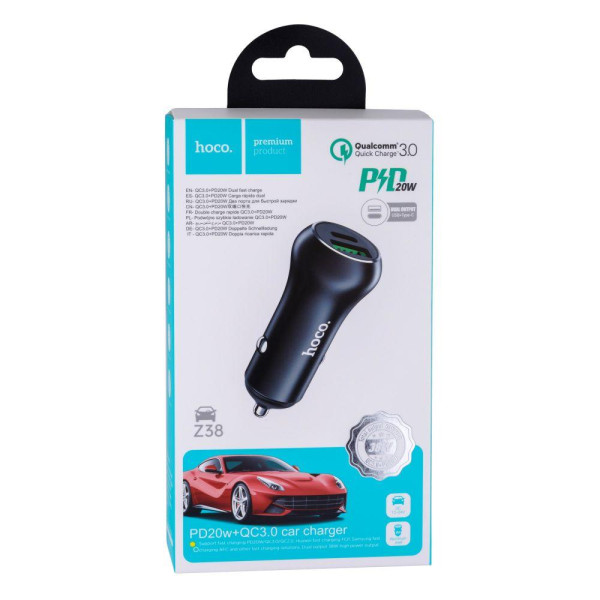Автомобільний Зарядний Пристрій Hoco Z38 PD20W+QC3.0