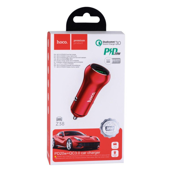 Автомобільний Зарядний Пристрій Hoco Z38 PD20W+QC3.0