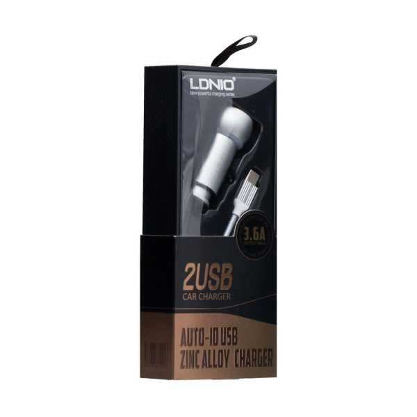 Автомобільний Зарядний Пристрій LDNIO DL-C401 Type-C 2USB 3.6A