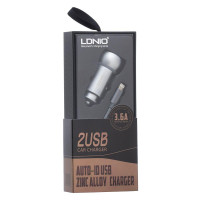 Автомобільний Зарядний Пристрій LDNIO DL-C401 Lightning 2USB 3.6A