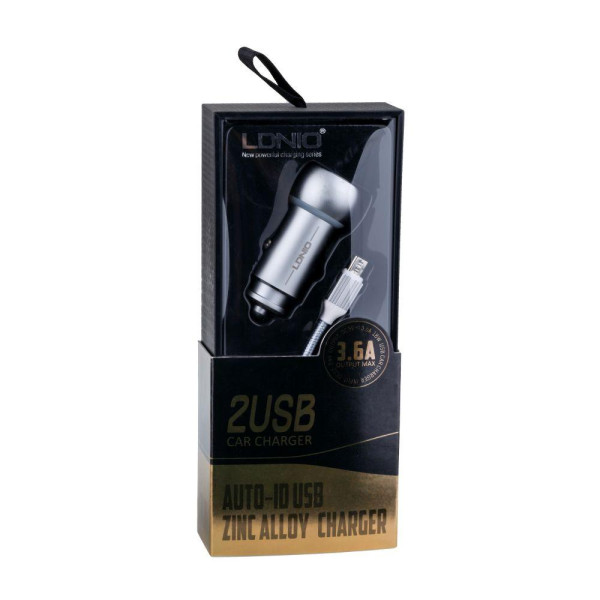 Автомобільний Зарядний Пристрій LDNIO DL-C401 Micro 2USB 3.6A